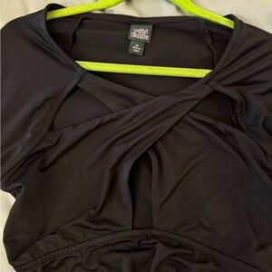 Wild fable cross over cut out black body suit